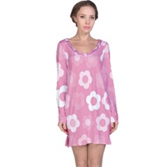 Floral Pattern Long Sleeve Nightdress