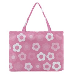 Floral Pattern Medium Zipper Tote Bag by Valentinaart