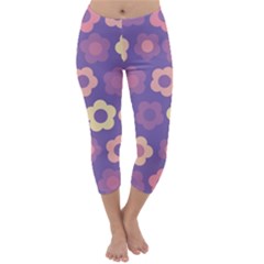 Floral Pattern Capri Winter Leggings 