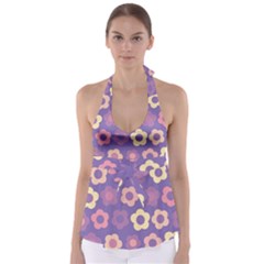 Floral Pattern Babydoll Tankini Top by Valentinaart