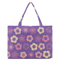 Floral Pattern Medium Zipper Tote Bag by Valentinaart