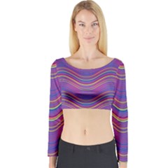 Pattern Long Sleeve Crop Top