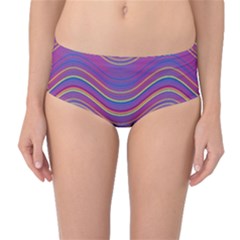 Pattern Mid-Waist Bikini Bottoms