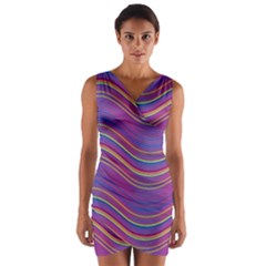 Pattern Wrap Front Bodycon Dress