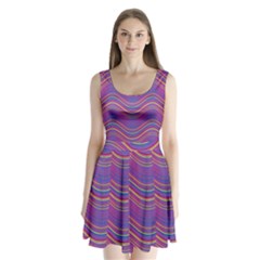 Pattern Split Back Mini Dress 