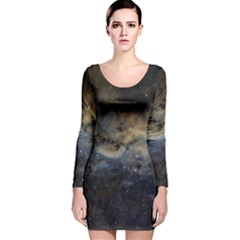 Propeller Nebula Long Sleeve Velvet Bodycon Dress