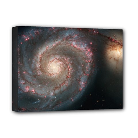 Whirlpool Galaxy And Companion Deluxe Canvas 16  X 12   by SpaceShop