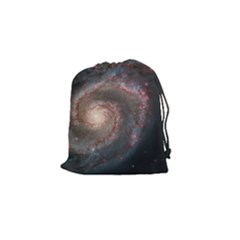 Whirlpool Galaxy And Companion Drawstring Pouches (small)  by SpaceShop