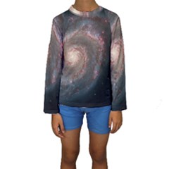 Whirlpool Galaxy And Companion Kids  Long Sleeve Swimwear by SpaceShop