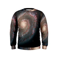 Whirlpool Galaxy And Companion Kids  Sweatshirt by SpaceShop