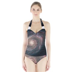 Whirlpool Galaxy And Companion Halter Swimsuit by SpaceShop