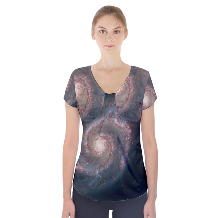 Whirlpool Galaxy And Companion Short Sleeve Front Detail Top