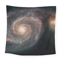 Whirlpool Galaxy And Companion Square Tapestry (large)