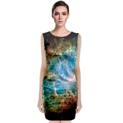 Crab Nebula Sleeveless Velvet Midi Dress