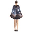 New Stars Long Sleeve Velvet V-neck Dress View2