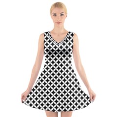 Pattern V-neck Sleeveless Skater Dress by Valentinaart