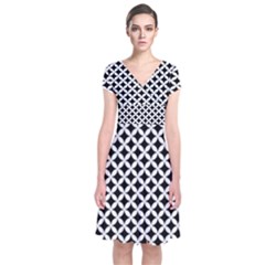 Pattern Short Sleeve Front Wrap Dress