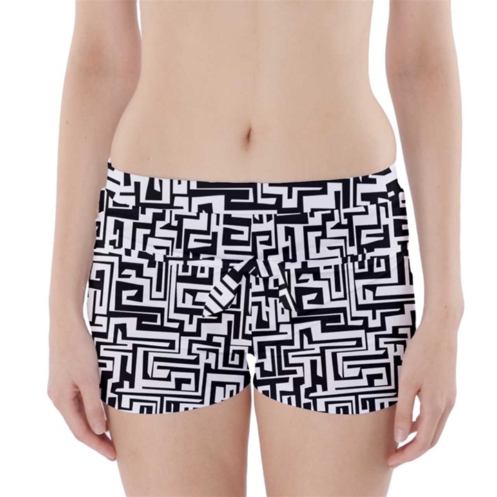 Pattern Boyleg Bikini Wrap Bottoms