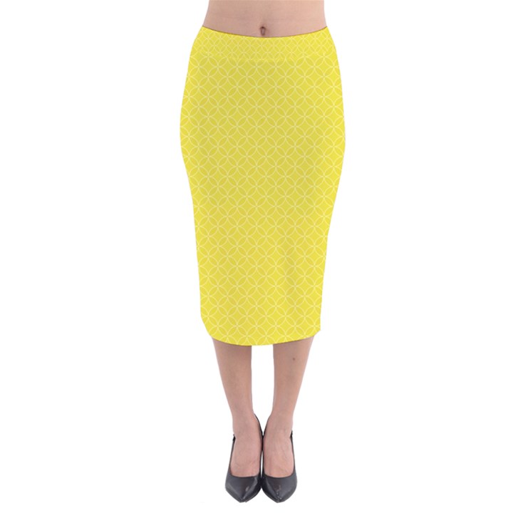 Pattern Velvet Midi Pencil Skirt