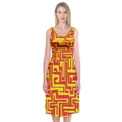 Pattern Midi Sleeveless Dress