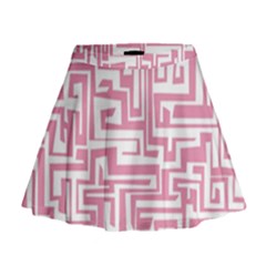 Pink Pattern Mini Flare Skirt