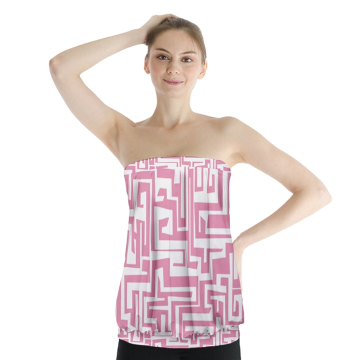 Pink pattern Strapless Top