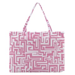 Pink Pattern Medium Zipper Tote Bag