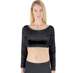 Pattern Long Sleeve Crop Top