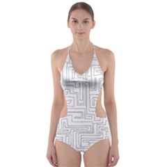 Pattern Cut-out One Piece Swimsuit