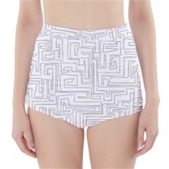 Pattern High-waisted Bikini Bottoms