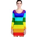 Rainbow Long Sleeve Velvet Bodycon Dress View1