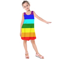 Rainbow Kids  Sleeveless Dress by Valentinaart