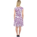 Pattern Capsleeve Midi Dress View2