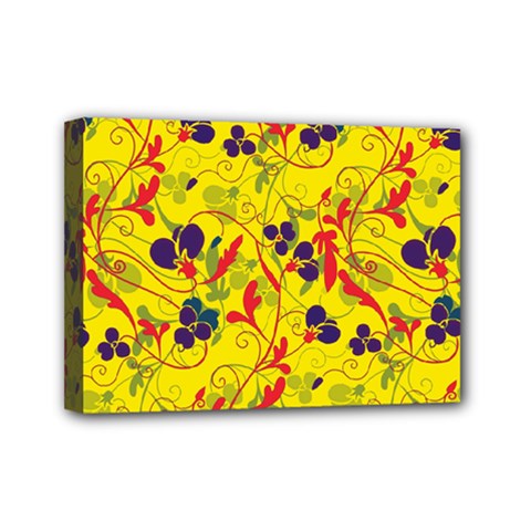 Floral Pattern Mini Canvas 7  X 5  by Valentinaart