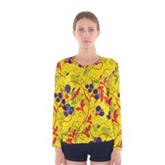 Floral Pattern Women s Long Sleeve Tee