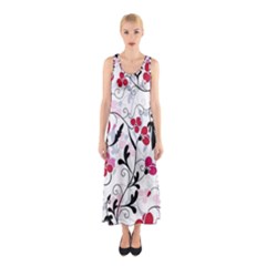 Floral Pattern Sleeveless Maxi Dress