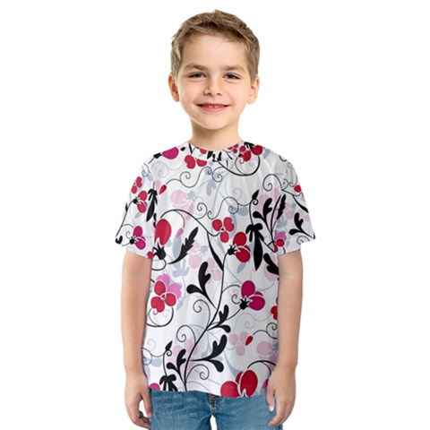 Floral Pattern Kids  Sport Mesh Tee by Valentinaart