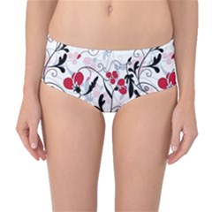 Floral Pattern Mid-waist Bikini Bottoms