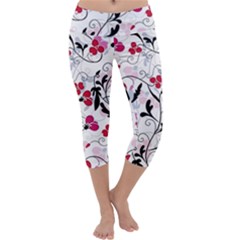 Floral Pattern Capri Yoga Leggings