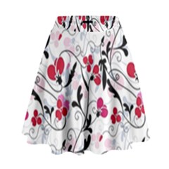 Floral Pattern High Waist Skirt