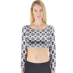 Pattern Long Sleeve Crop Top by Valentinaart