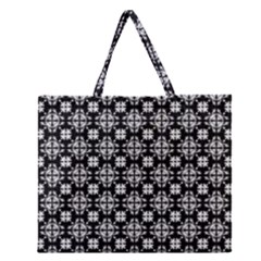 Pattern Zipper Large Tote Bag