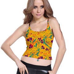 Floral Pattern Spaghetti Strap Bra Top