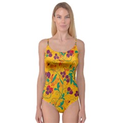 Floral Pattern Camisole Leotard 