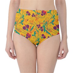 Floral Pattern High-waist Bikini Bottoms