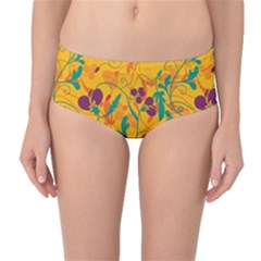 Floral Pattern Mid-waist Bikini Bottoms by Valentinaart