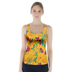 Floral Pattern Racer Back Sports Top