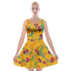 Floral Pattern Velvet Skater Dress by Valentinaart