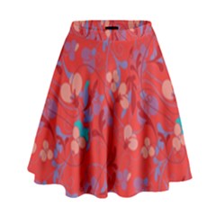 Floral Pattern High Waist Skirt