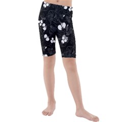 Floral Pattern Kids  Mid Length Swim Shorts